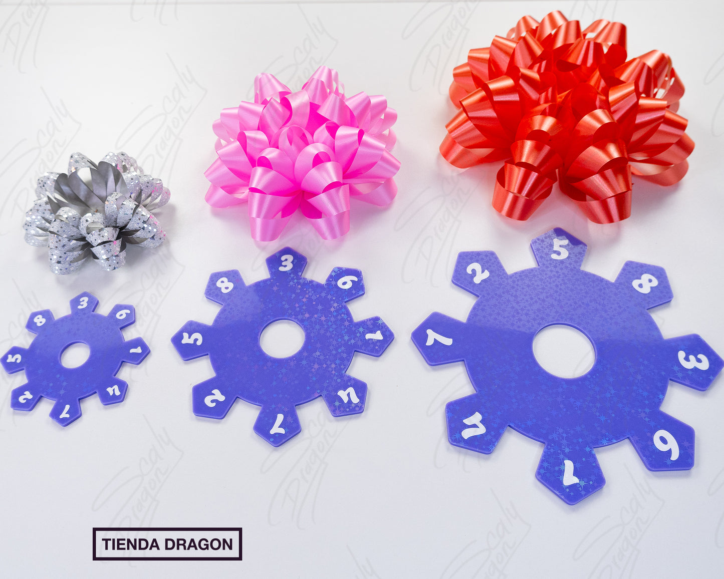Crea Moños para regalos Perfectos, Decoración para regalos, Plantilla de 8 puntas en 3 Tamaños