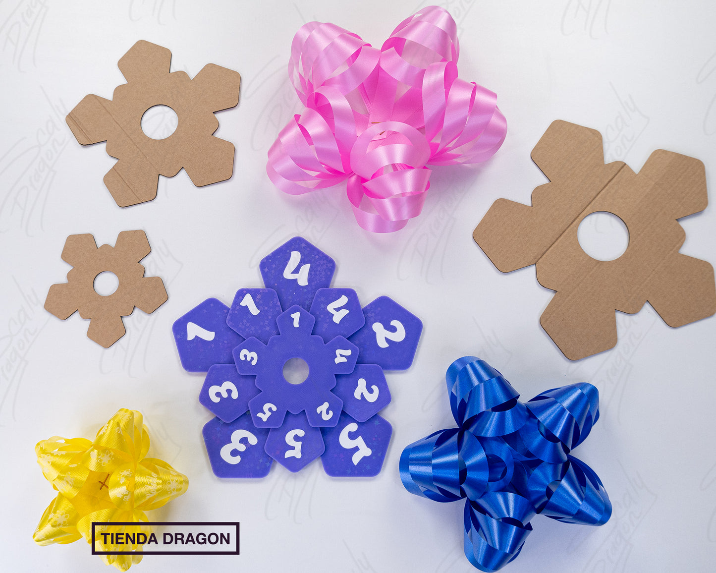 Crea Moños para regalos Perfectos, Decoración para regalos, Plantilla de 5 puntas en 3 Tamaños