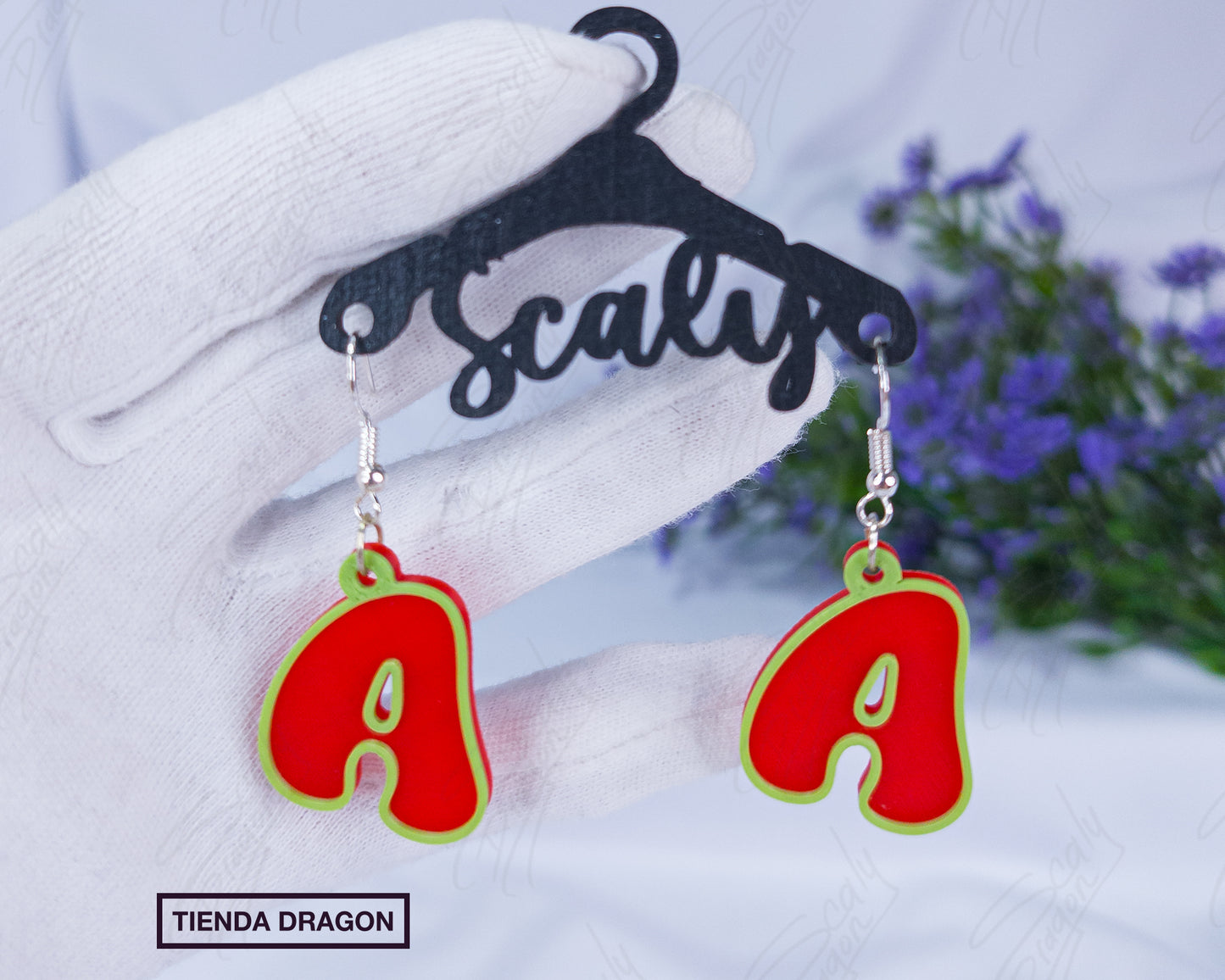 Pendientes de letras 3D con relieve, Estilo Divertido y Colorido, Perfecto para Mujeres con Mucha Personalidad