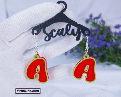 Pendientes de letras 3D con relieve, Estilo Divertido y Colorido, Perfecto para Mujeres con Mucha Personalidad
