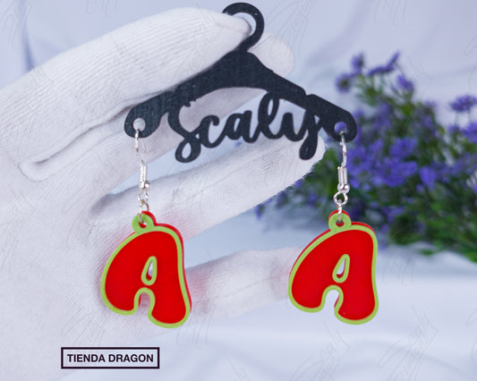 Pendientes de letras 3D con relieve, Estilo Divertido y Colorido, Perfecto para Mujeres con Mucha Personalidad