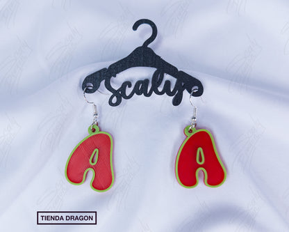 Pendientes de letras 3D con relieve, Estilo Divertido y Colorido, Perfecto para Mujeres con Mucha Personalidad