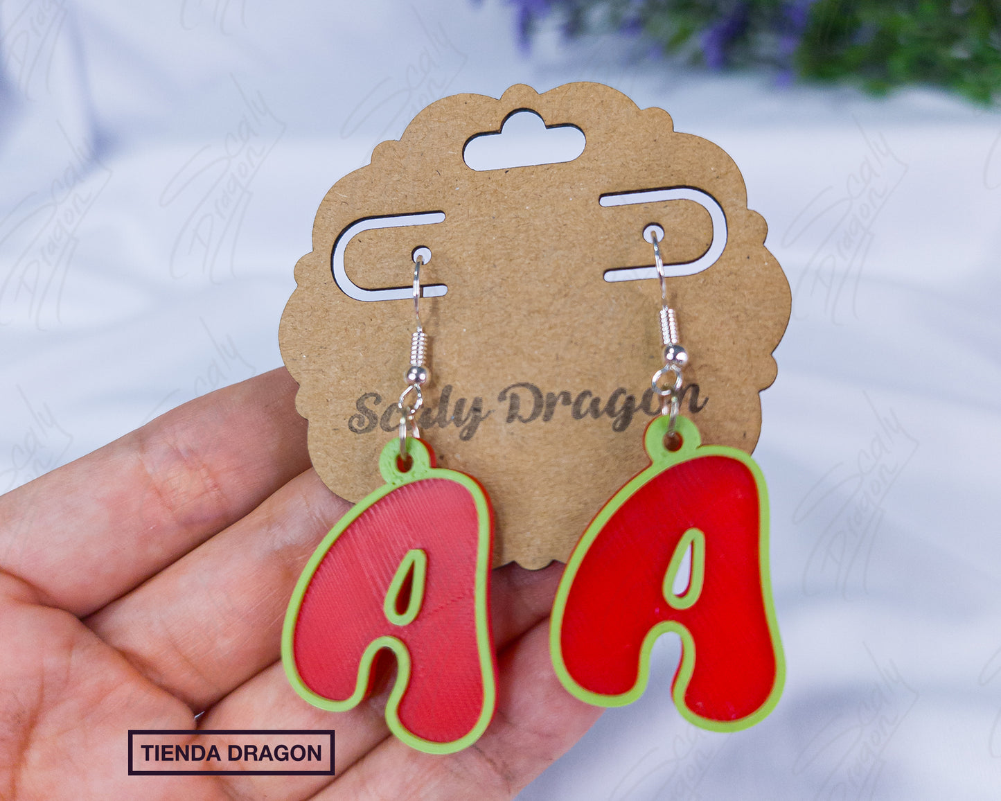 Pendientes de letras 3D con relieve, Estilo Divertido y Colorido, Perfecto para Mujeres con Mucha Personalidad