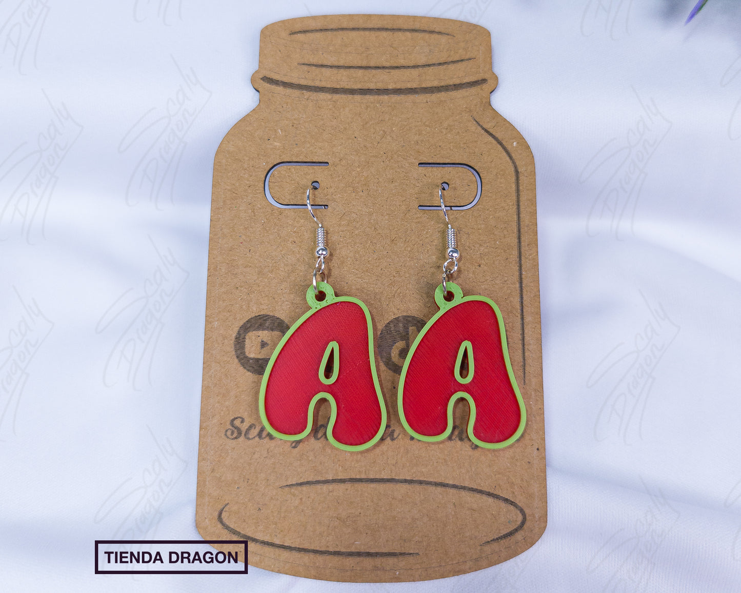Pendientes de letras 3D con relieve, Estilo Divertido y Colorido, Perfecto para Mujeres con Mucha Personalidad