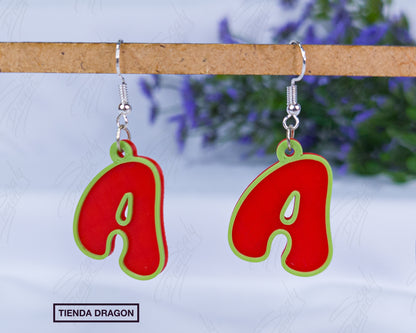 Pendientes de letras 3D con relieve, Estilo Divertido y Colorido, Perfecto para Mujeres con Mucha Personalidad