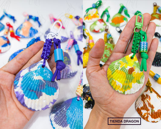 Conchas de Mar de Plástico Reciclado, Estilo Rustico, Divertido y Colorido para Mochilas, Bolsos, Termos y Llaves