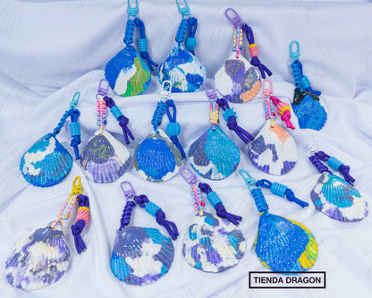 Conchas de Mar de Plástico Reciclado, Estilo Rustico, Divertido y Colorido para Mochilas, Bolsos, Termos y Llaves