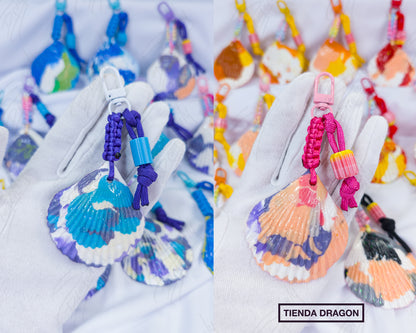 Conchas de Mar de Plástico Reciclado, Estilo Rustico, Divertido y Colorido para Mochilas, Bolsos, Termos y Llaves