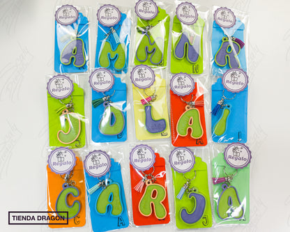 Llavero 3D de letras con Nombre, Estilo Divertido y Colorido, Ideal para Mochilas, Bolsos, Termos y Llaves