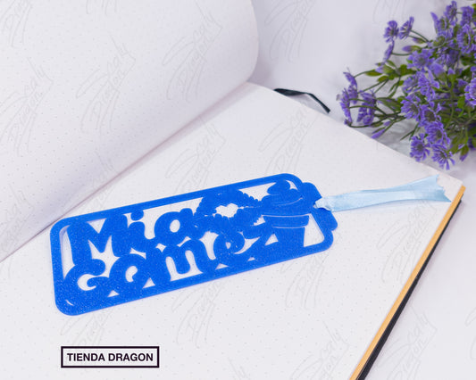 Punto de libro escolar, Marcapáginas con nombre personalizado, señalador o separador de libros colorido.