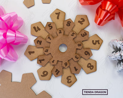 Plantilla de Lazos o moños para regalo en MDF en 3 tamaños, Decoración para regalos, plantilla de 8 puntas.