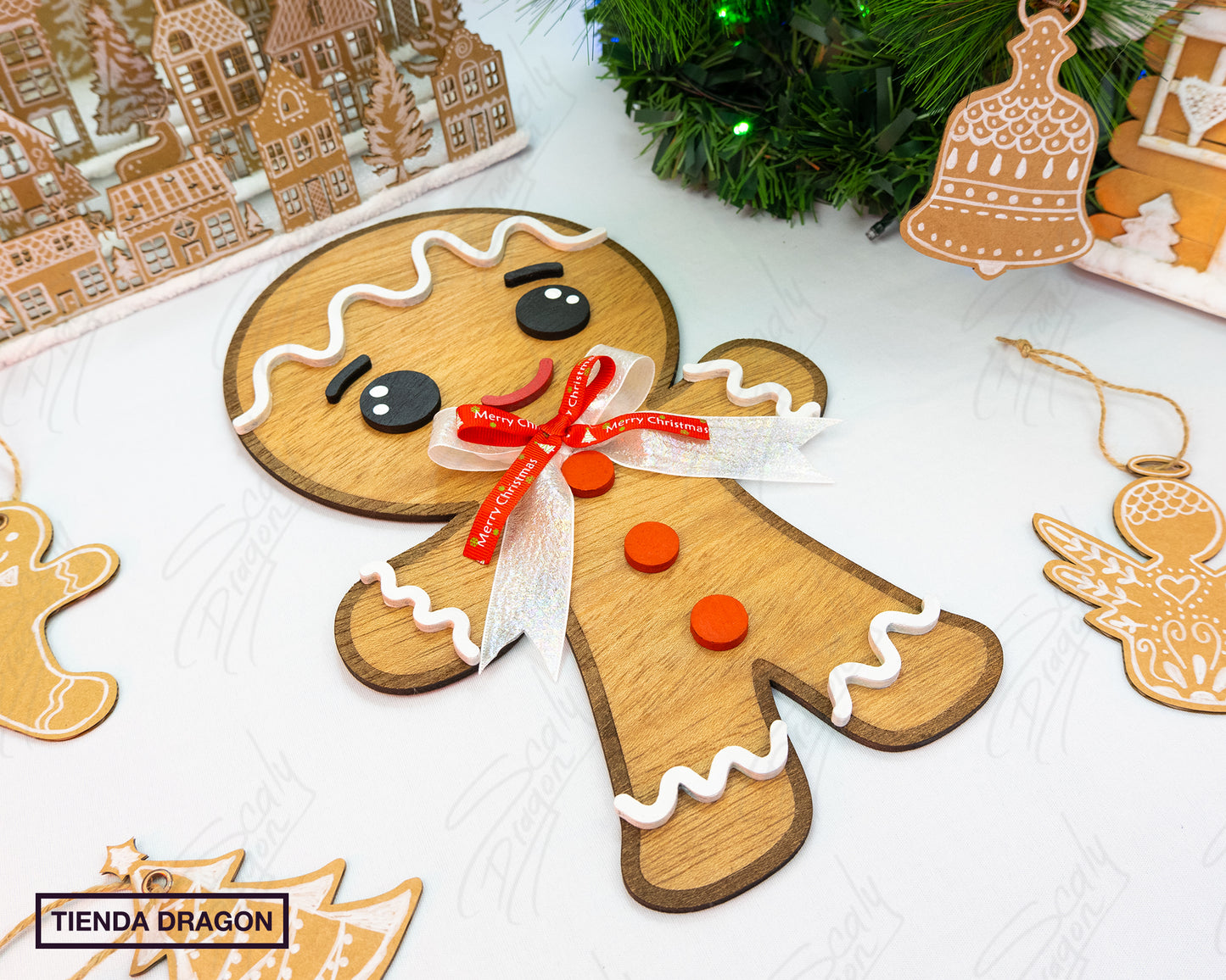 Decoración Navideña Artesanal | Muñeco Gingerbread Duradero y Encantador