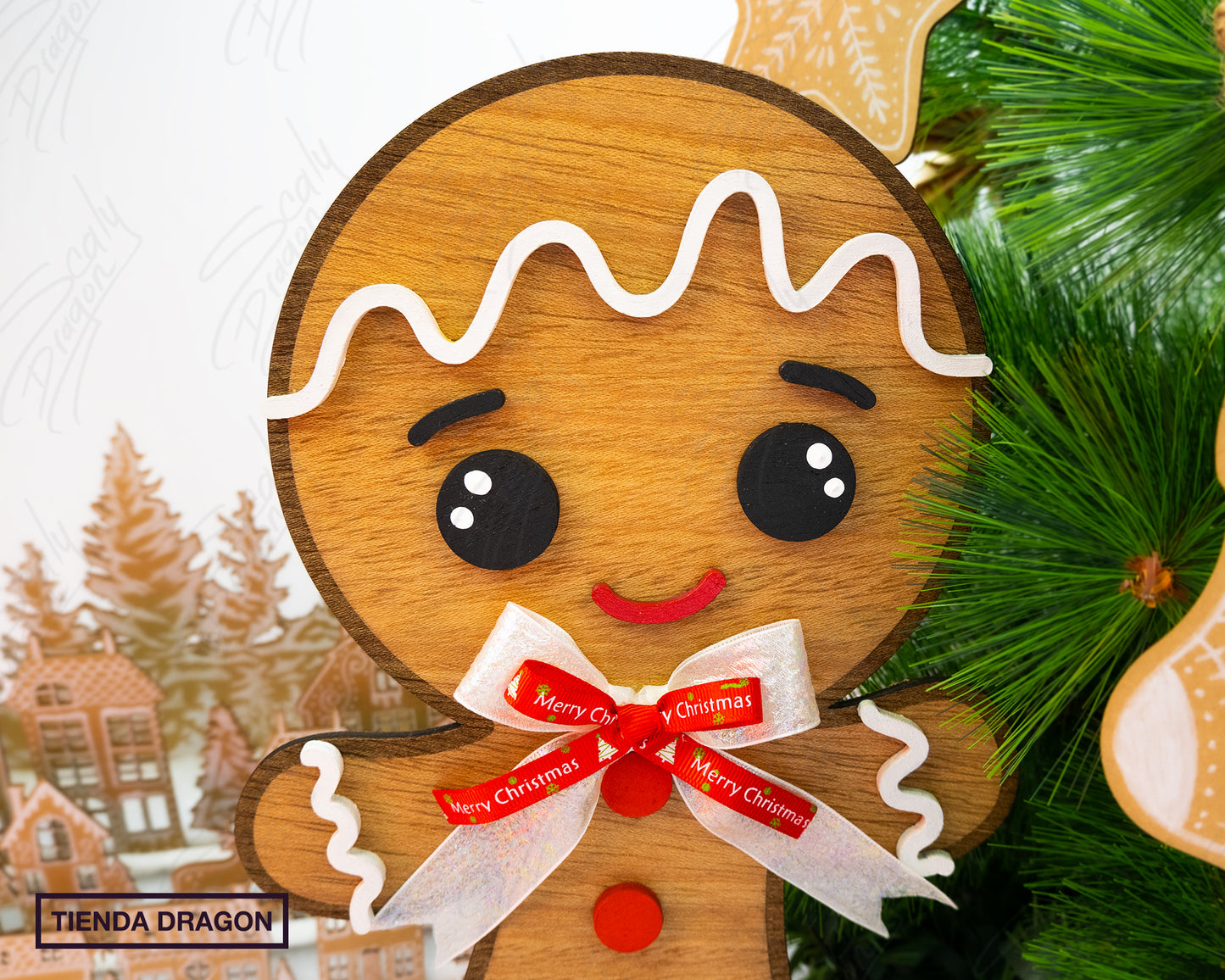 Decoración Navideña Artesanal | Muñeco Gingerbread Duradero y Encantador