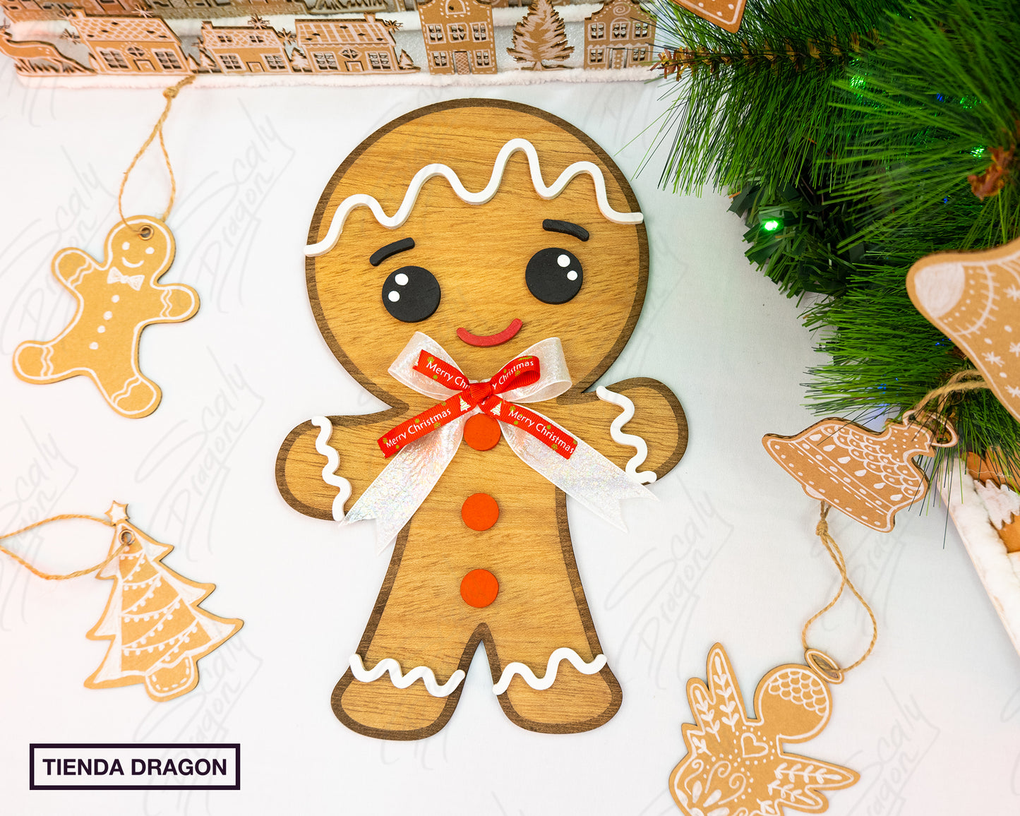 Decoración Navideña Artesanal | Muñeco Gingerbread Duradero y Encantador