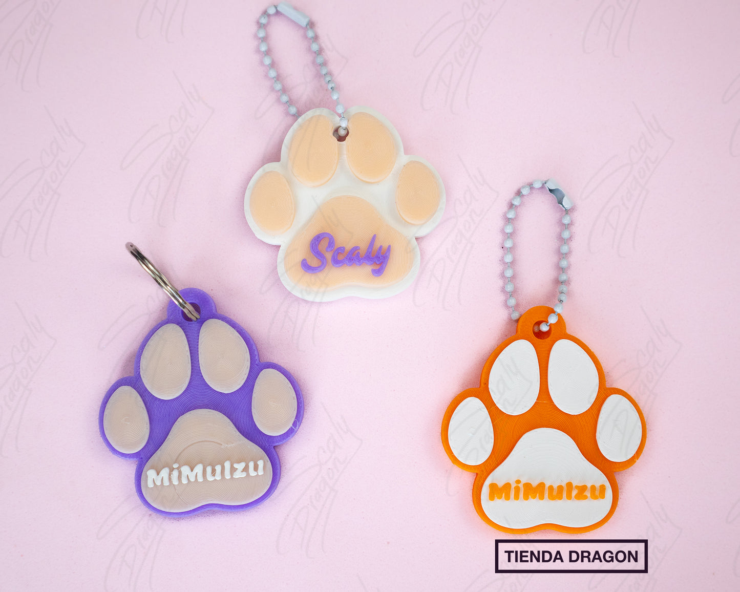 Etiqueta de Identificación Personalizada para Mascotas, Chapa en forma de Huella 3D con Nombre