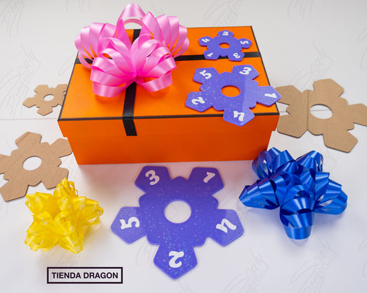 Crea Moños para regalos Perfectos, Decoración para regalos, Plantilla de 5 puntas en 3 Tamaños