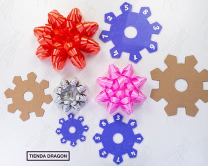Crea Moños para regalos Perfectos, Decoración para regalos, Plantilla de 8 puntas en 3 Tamaños