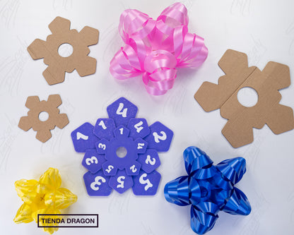 Crea Moños para regalos Perfectos, Decoración para regalos, Plantilla de 5 puntas en 3 Tamaños