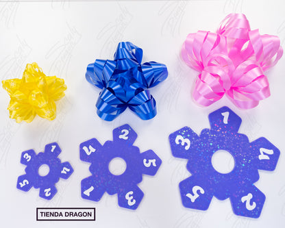 Crea Moños para regalos Perfectos, Decoración para regalos, Plantilla de 5 puntas en 3 Tamaños