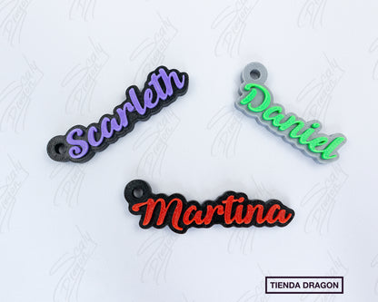 Llavero con nombre 3D personalizado, pequeño ligero y colorido